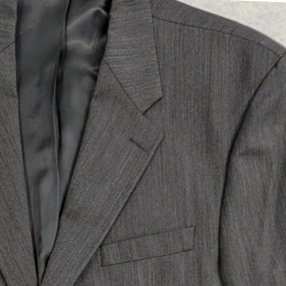 Chaps Ralph Lauren Mens Pure New Wool Blazer Size 44R Charcoal Gray 2 Button